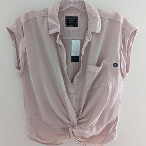 Abercrombie & Fitch Blush Pink Boxy Oversized Cropped Blouse Size S